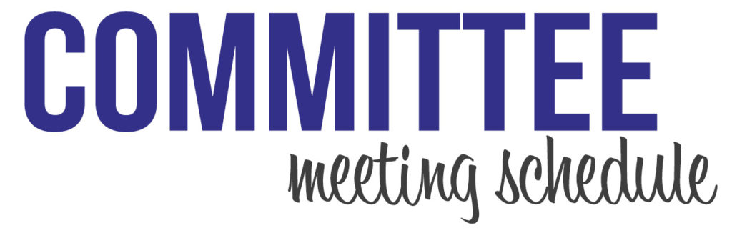 text header image that reads committee meeting schedule